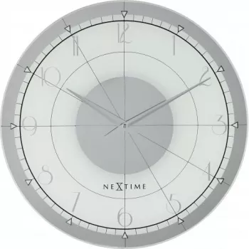 NeXtime klok 8125 Fancy Round, Ø43 cm, sieninis, baltas/sidabrinis