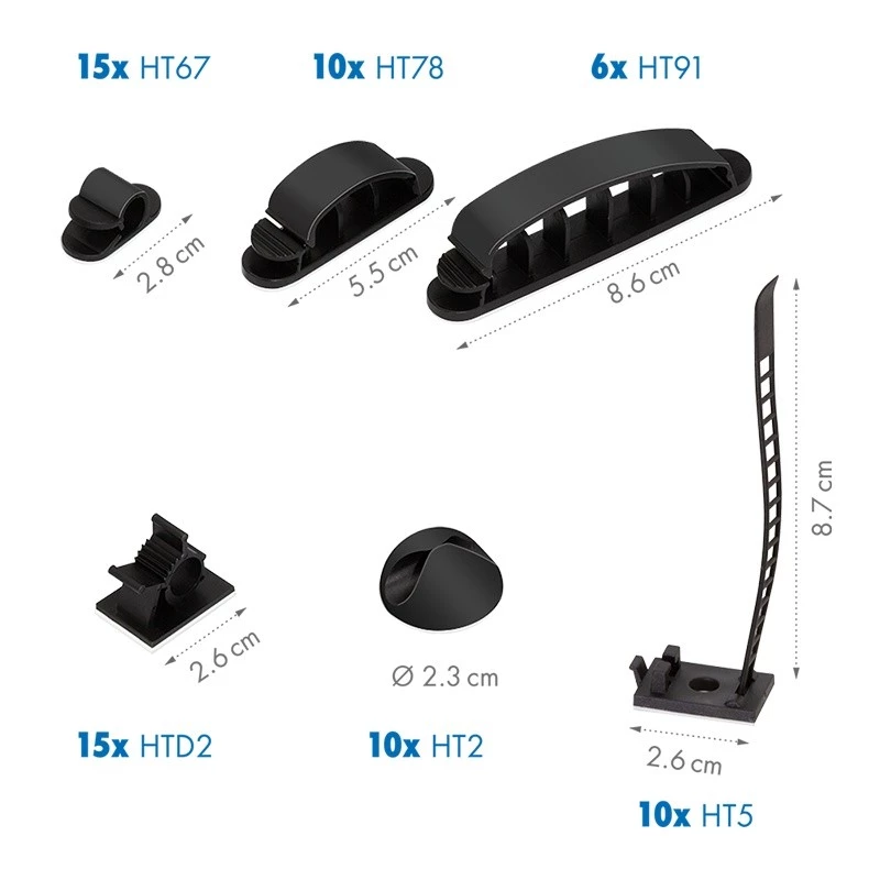 LogiLink kabelių organizatorių rinkinys 128 vnt.