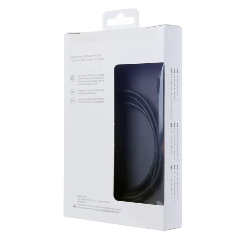 AUKEY CB-MD1 Black greitasis laidas Quick Charge micro USB-USB | 1m | 5A | 480 Mbps