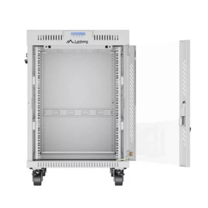 Laisvai pastatomas serverio spintos korpusas LANBERG FF01-6815-12SL 15U, 600×800×922 mm, 1200 kg, IP20, pilkas