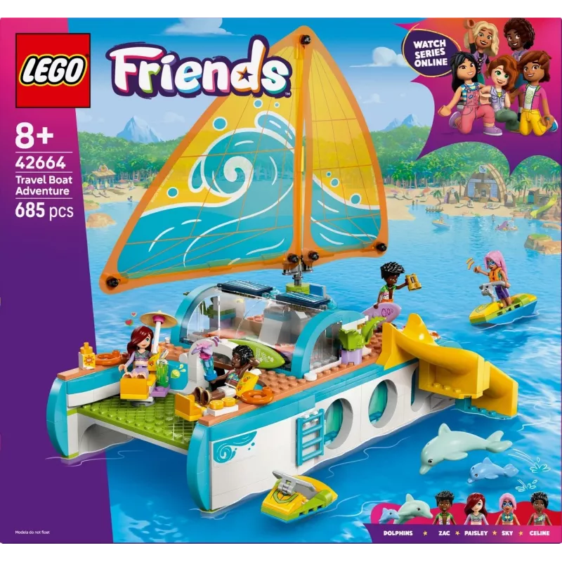 LEGO Friends 42664 Kelionės laivu nuotykis, konstruktorius, 685 detalės, nuo 8 metų