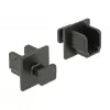 Apsauginis kištukinis dangtelis DELOCK 64010, polipropilenas, juodas, 12,2×15,2×12 mm, pakuotė po 10 vnt.