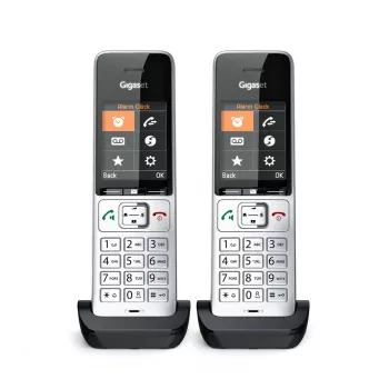Gigaset COMFORT 500HX duo analoginis/DECT telefono aparatas su skambučio ID, juodas, sidabrinis