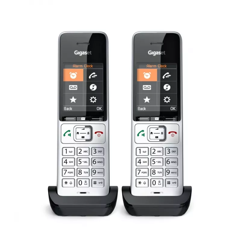 Gigaset COMFORT 500HX duo analoginis/DECT telefono aparatas su skambučio ID, juodas, sidabrinis