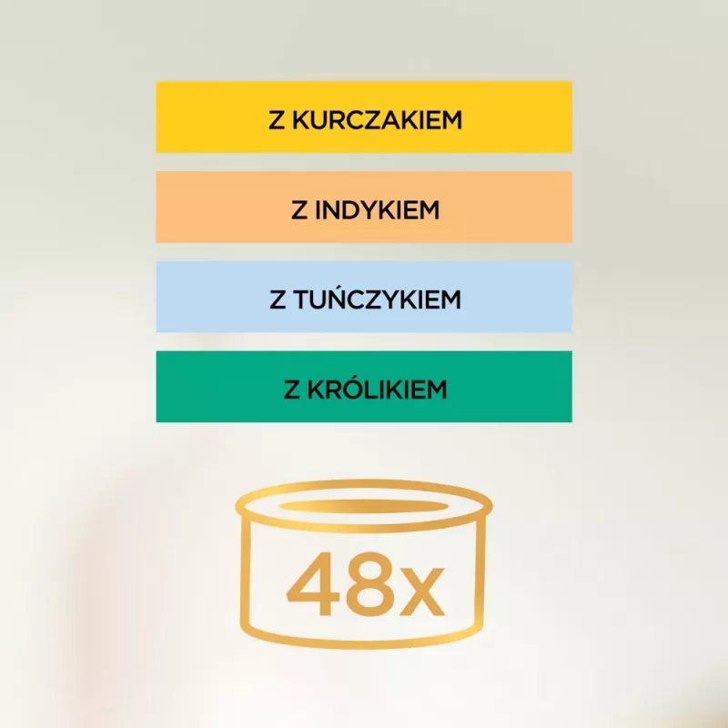 Šlapias kačių ėdalas multipack Purina Nestlé Gourmet Gold Mus Mix 48×85 g skardinių įvairūs skoniai