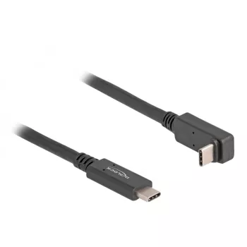 Delock USB 3.2 Gen 2 laidas, USB-C (M) į USB-C (M) kampuotas, 1,0 m, PD 60W, 4K 144 Hz, 10 Gbps