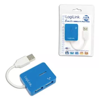 LogiLink USB 2.0 4 prievadų šakotuvas - mėlynas - Windows 98SE/ME/2000/XP/Vista/2003/7 (UA0136)