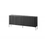 Komoda cama meble VERA 190x40x80 cm, juoda matinė, medžio drožlių plokštė, 16 mm rėmas