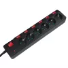 Prailginimo laidas LogiLink LPS233 1,5 m 6 AC lizdų vidaus juodas