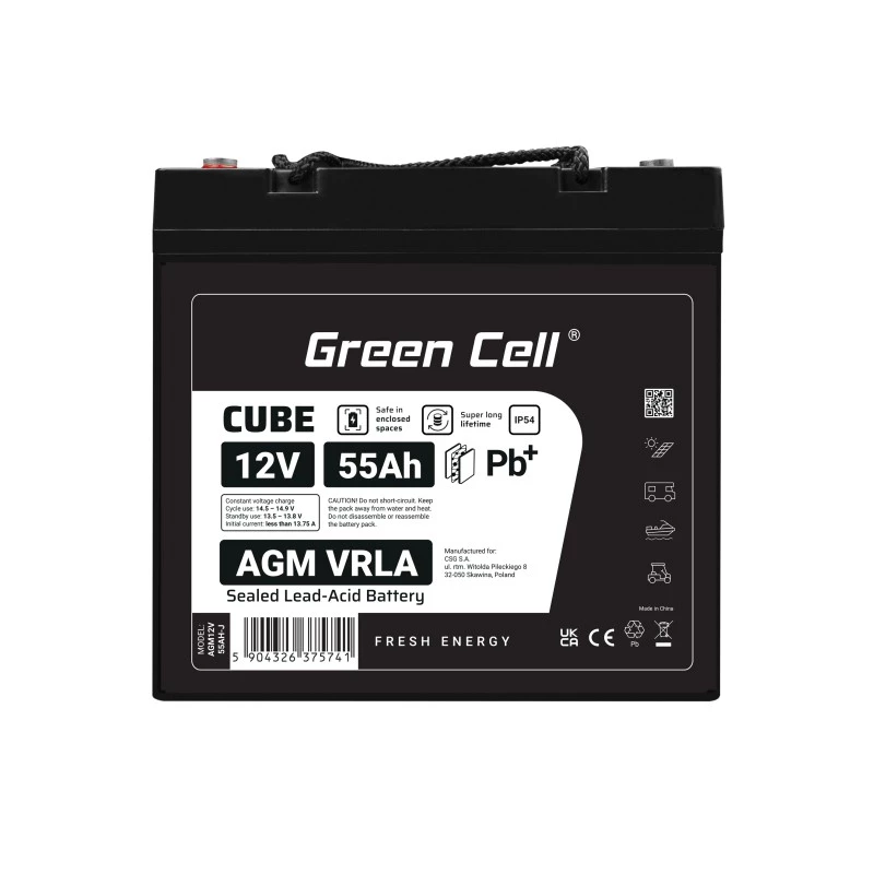 Akumuliatorius AGM VRLA 12V 55Ah IP54