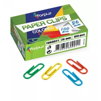 Clips Forpus, spalvoti, 26 mm, apvalūs (100 vnt.) 1104-008