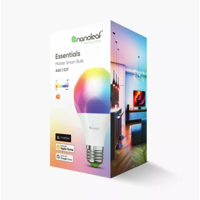 Nanoleaf Essentials Smart A60 Lemputė E27 Matter 9W 806Lm RGBCW 2700-6500K