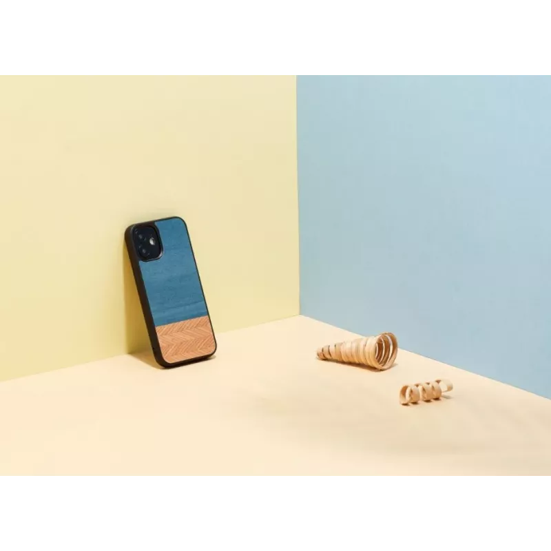 Man & Wood dėklas iPhone 12 mini — denim juoda