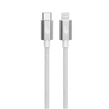 TB laidas USB-C – Lightning pintas 1 m, sidabrinis