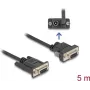 Delock RS-232 serijinis kabelis, D-Sub 9 lizdas su maitinimu 9 kontakte (DC 5.5 x 2.1 mm), 5 m, juodas