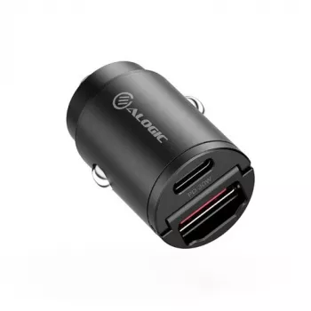ALOGIC Rapid Power 30W Mini automobilinis įkroviklis USB-C USB-A greitasis įkrovimas