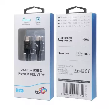 USB-C laidas TB AKTBXKUCCIND10B 1 m 100W su LED įkrovimo indikatoriumi