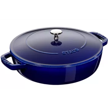 Staub Chistera 28 cm emaliuotas ketaus puodas tamsiai mėlynas