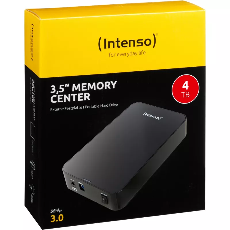 Išorinis kietasis diskas Intenso Memory Center 4TB USB 3.0 3,5 colio, juodas (6031512)