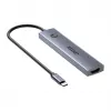USB-C stotelė Unitek H1124AGY01 su 100W PD, HDMI 2.0, 2x USB-A, 2x USB-C, SD/microSD skaitytuvu – aliuminis
