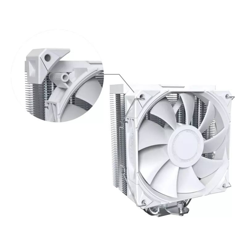 CPU oro aušintuvas Montech NX400, 120 mm ventiliatoriai, baltas, 156×74×120 mm, TDP 270 W