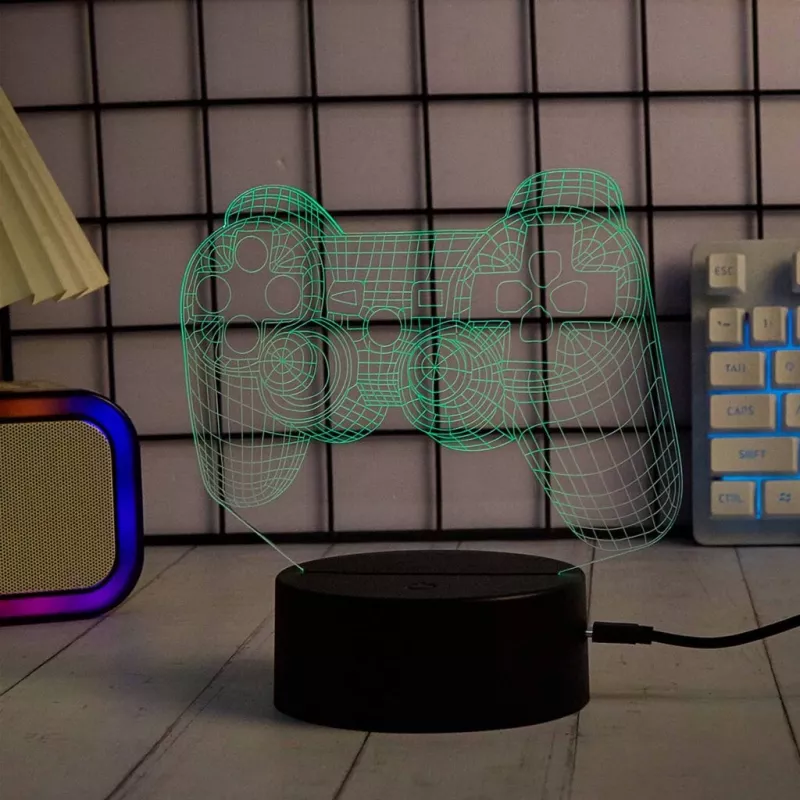 Stalinė LED lempa MANTA SNL122RGB RGB 3D šviesos dekoracija, keičiama spalva, USB maitinimas