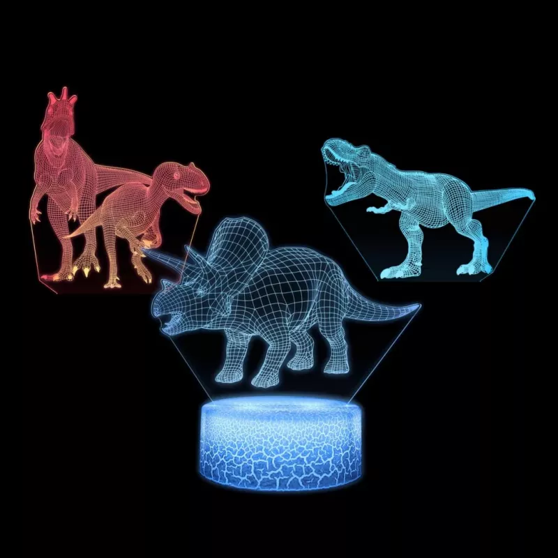 Stalinė LED lempa MANTA SNL117RGB RGB 3D dinozaurų šviesos dekoracija