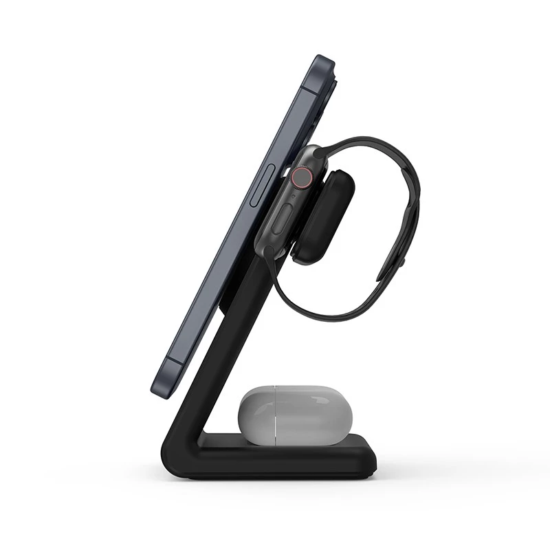 Vidaus belaidis įkroviklis laikrodžiui Crong CRG-MSPS-BLK, juodas, Lightning/USB