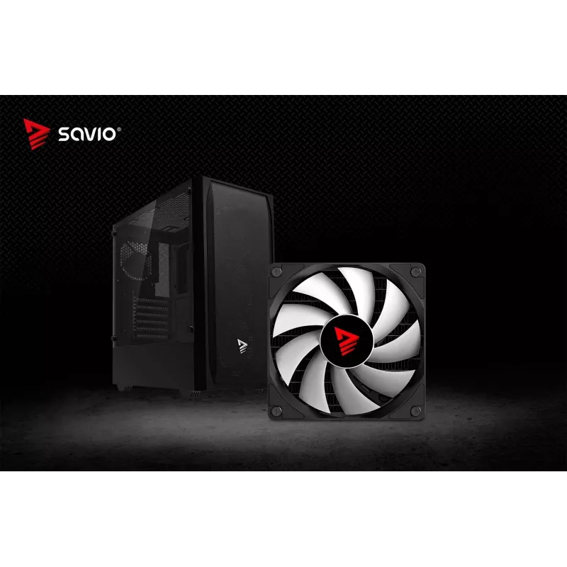 PC korpusas SAVIO Noctis Flow – Cube Mini-ITX/Micro-ATX/ATX, 3x120mm priekyje, 1x120mm gale, 2x3.5 colio + 3x2.5 colio lizdai, grūdintas stiklas