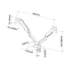 Stalo rankena ant dujinių spyruoklių 2 LED / LCD monitoriams 13-27 colių L-13GD