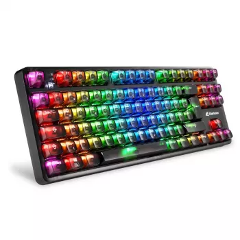 Mechaninė žaidimų klaviatūra Sharkoon Crystal Shark Black DE su RGB apšvietimu