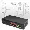 Ethernet PoE jungiklis QOLTEC 52296 — 4x RJ45 PoE prievadai, 1x RJ45 uplink