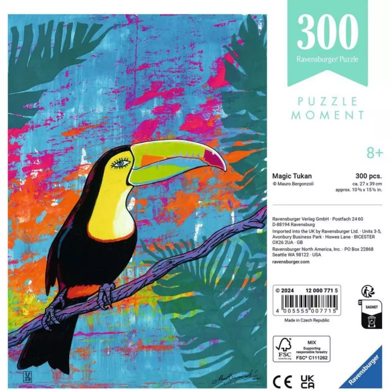 Dėlionė Ravensburger Puzzle Moment — Magiškas Tukanas, 300 dalių