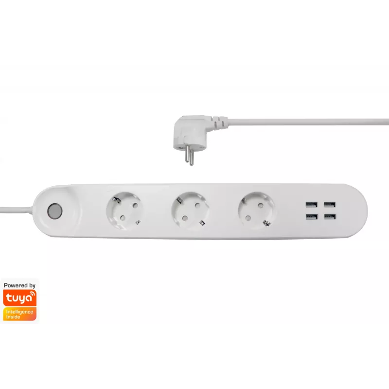 Išmanusis maitinimo blokas Denver SHP-300U 3 AC lizdai E tipas 4 USB-A baltas