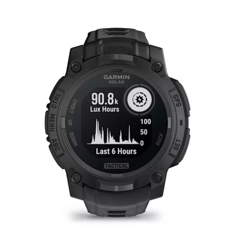 Išmanusis laikrodis GARMIN Instinct 3 45mm Solar Tactical Edition Black — 45 mm, saulės įkrovimas, GPS, širdies ritmo monitorius