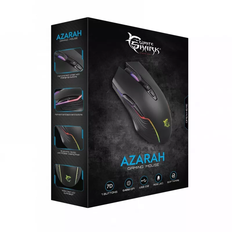 White Shark GM-5003 žaidimų pelė Azarah Black