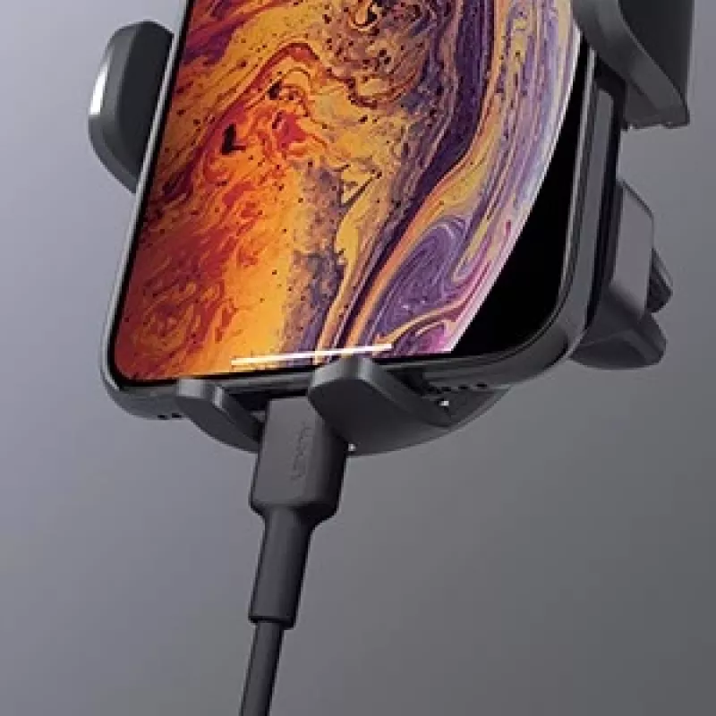 Laikiklis telefonui Aukey HD-C48 reguliuojamas 360° išmaniesiems telefonams ir mažoms planšetėms, spaustuvinis tvirtinimas, sukama ranka