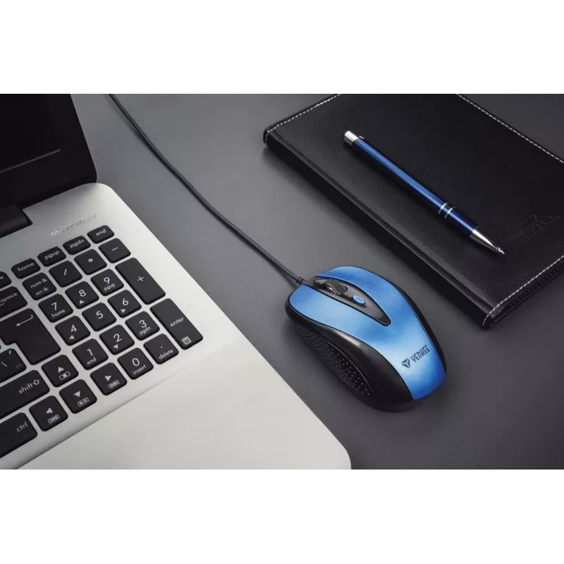 Yenkee YMS 1025BE QUITO USB laidinė pelė, optinė, 4 mygtukai, simetriška, mėlyna