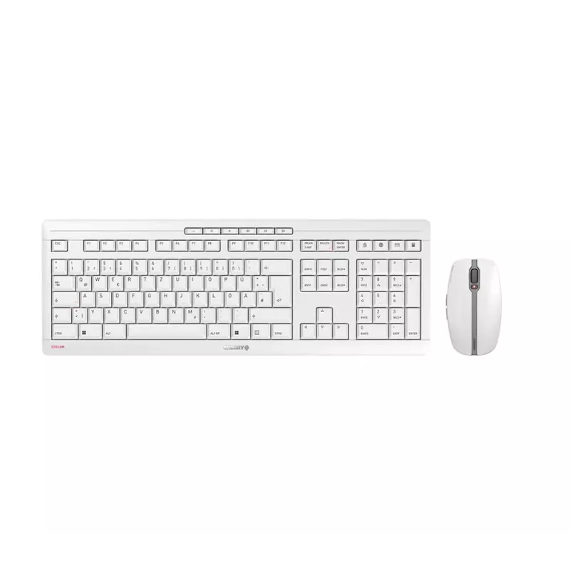 Belaidis klaviatūros ir pelės rinkinys CHERRY Stream Desktop Recharge, QWERTZ, vokiškas išdėstymas, pilka