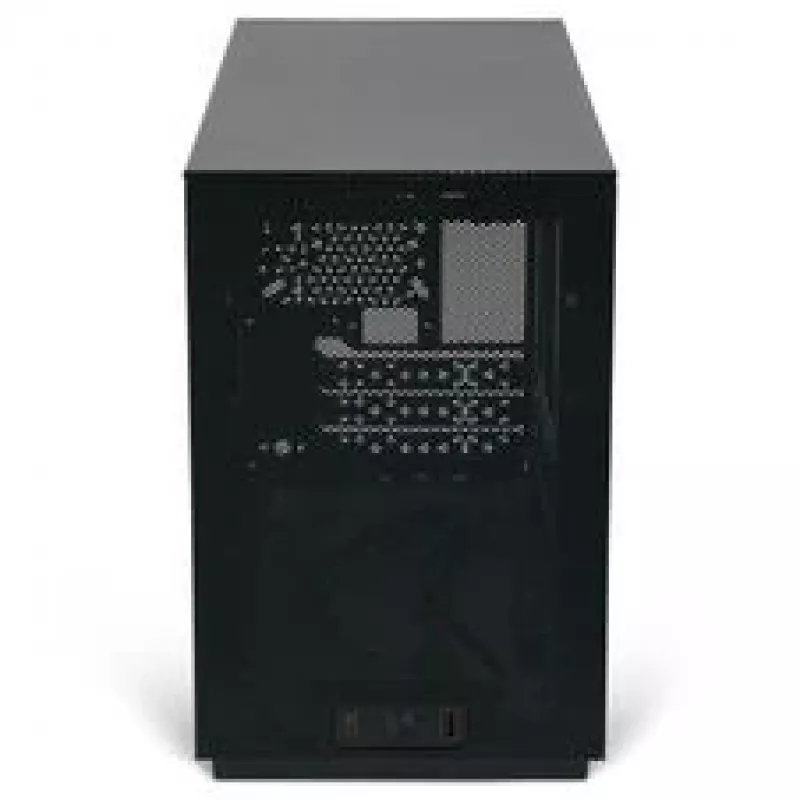 Mini ITX/ATX kompiuterio korpusas ssupd Meshroom D (CS-MRD-BK-1) – kompaktiškas juodas korpusas su tinklinėmis plokštėmis