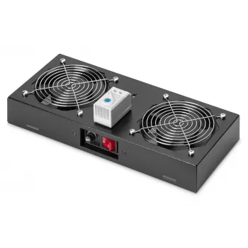 Stogo ventiliatorius Digitus DN-19 FAN-2-WM-T-SW 19 inch 2 ventiliatoriai