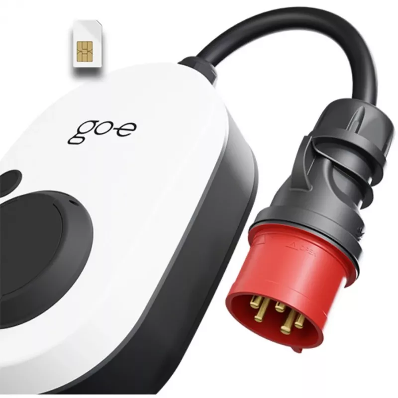 Įkrovimo stotelė GO-E Gemini flex 2.0, 22 kW (32A 3 fazės), Wallbox balta/juoda, mobilus įkrovimo dokas, 4G/LTE