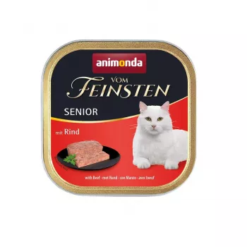 Šlapias kačių ėdalas animonda Vom Feinsten Senior Beef 100 g padėklas