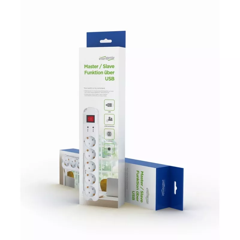 Apsauginis filtras Gembird PCW-MS-2G Baltas 5 AC lizdai 250V 1.8m