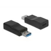 Lyčių keitiklis DeLOCK 65696 USB 3.1 Gen 2 Type-A į Type-C juodas