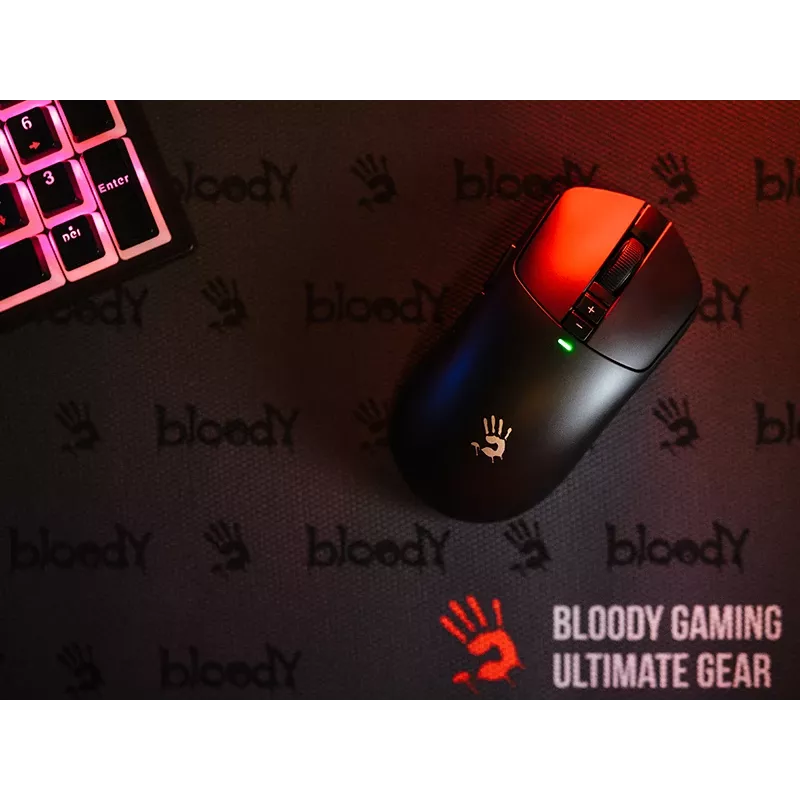 A4TECH BLOODY pelė R72 ULTRA WRLS 2.4G+USB juoda