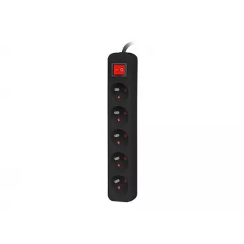 Lanberg PS1-05E-0300-BK ilgintuvas 3 m 5 kištukinių lizdų Baltas