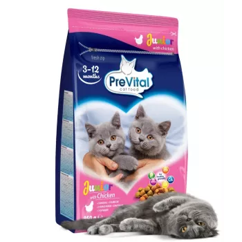 Sausas kačių ėdalas PREVITAL Junior Chicken 950 g – granulės kačiukams, 35% baltymų, 12% riebalų