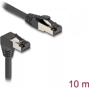 Tinklo kabelis DeLOCK RJ45 Cat.8.1 90° žemyn lenktas / tiesus 10 m juodas