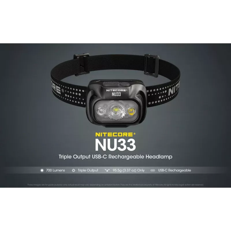 Nitecore NU33 NU serijos LED žibintuvėlis ant galvos juostos, 700 lumenų, juodas